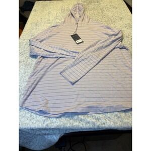 VRST Mens XL Hoodie Tee Misted Lilac Feeder Stripe Breathability NWT